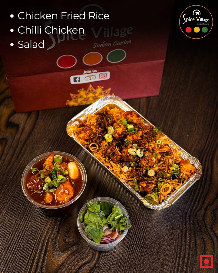 Friday non-veg tiffin box: Chicken Fried Rice and Chilli Chicken