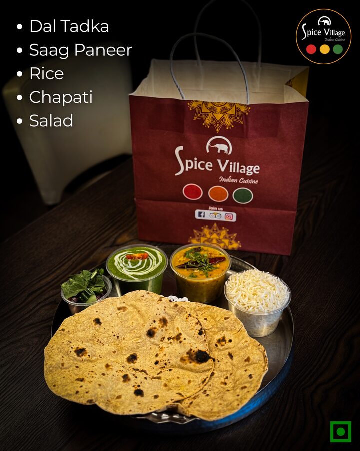 Monday veg tiffin box: Dal Tadka and Saag Paneer