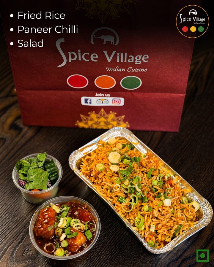 Sunday veg tiffin box: Fried Rice and Paneer Chilli